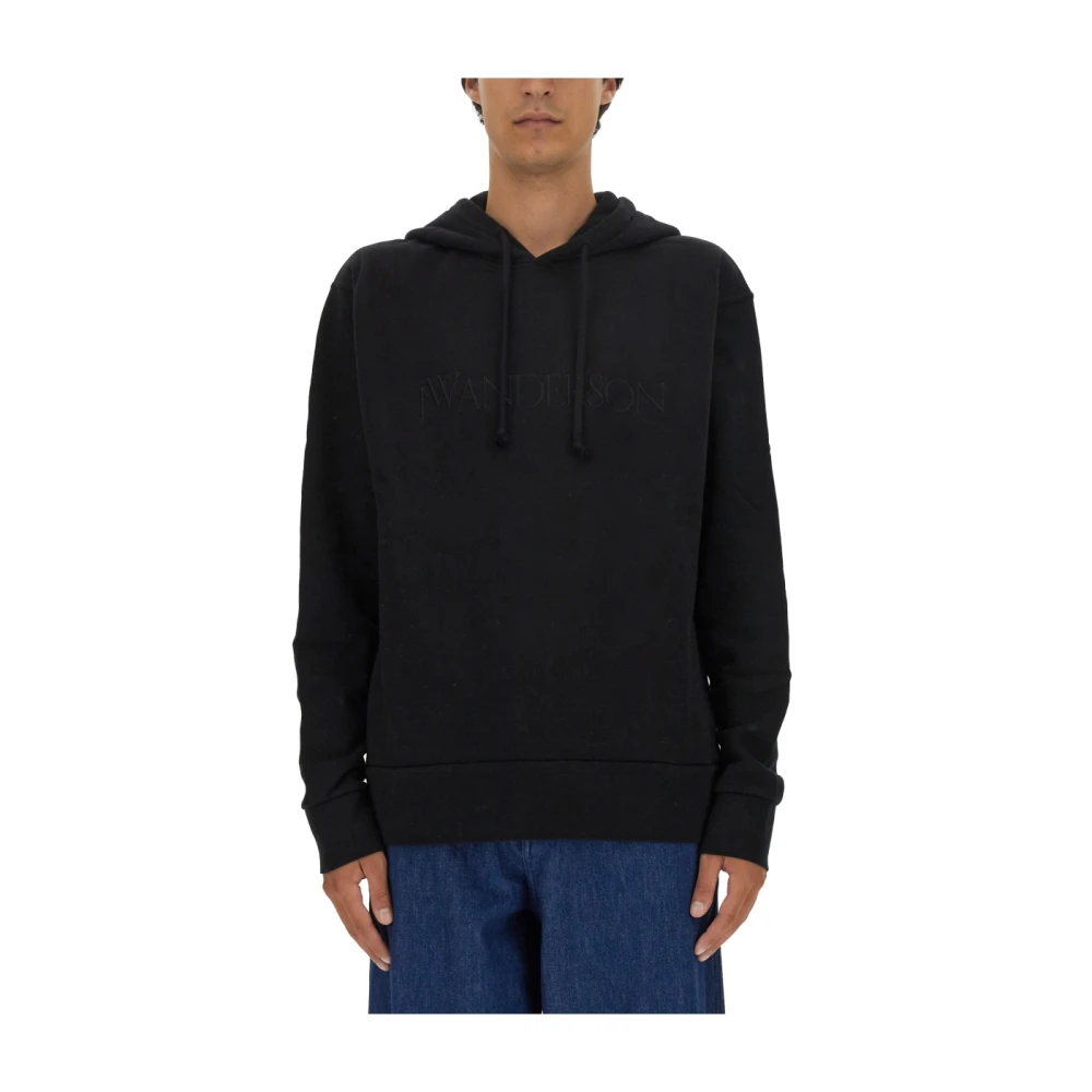 JW Anderson Logo Katoenen Sweatshirt Gemaakt in Portugal Black Heren