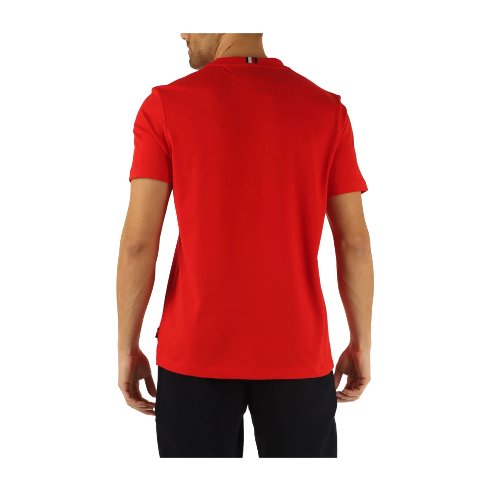 Tommy Hilfiger Regular Fit Katoenen T-Shirt met Voorlogo Print Red Heren
