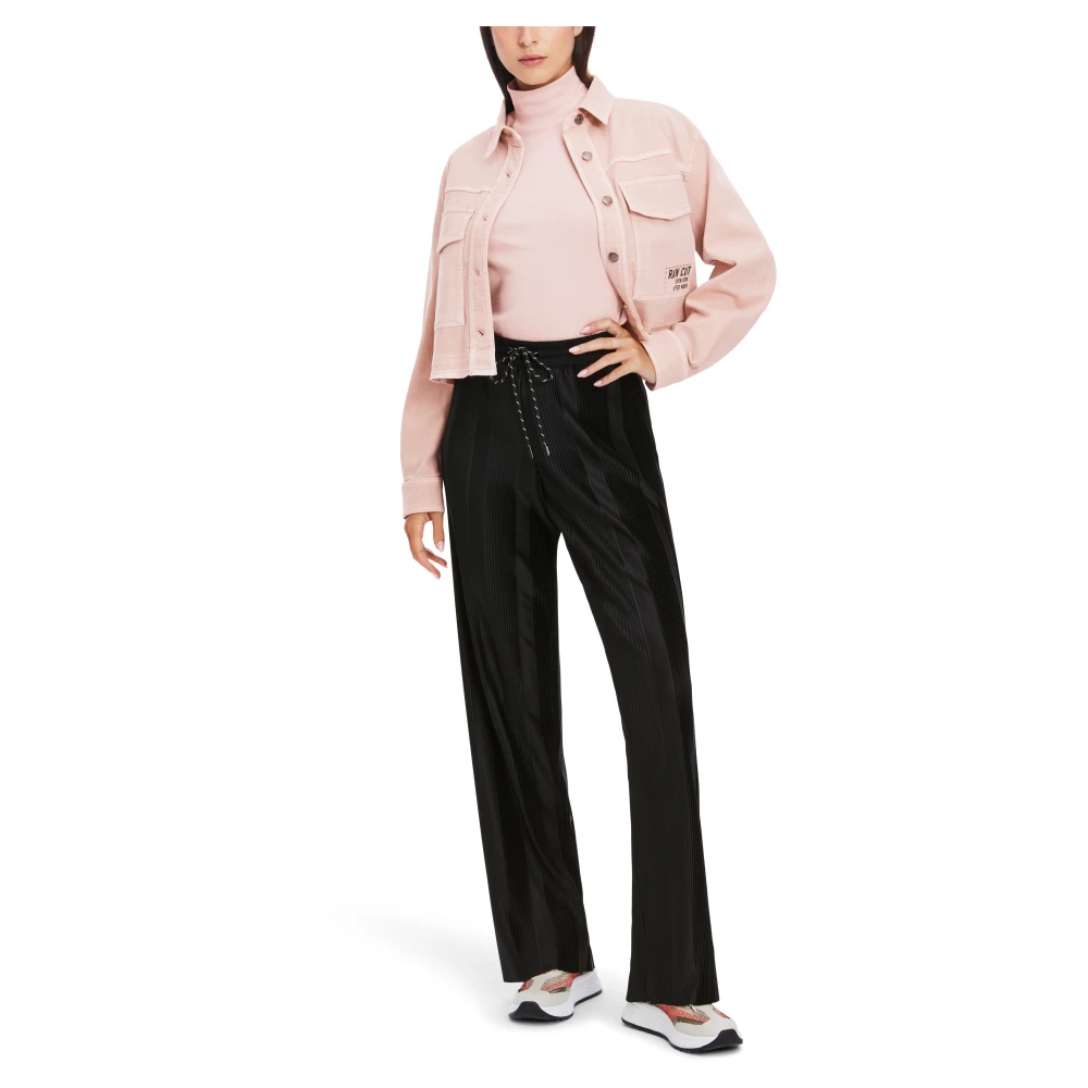 Marc Cain Welby Plissee Wijde Broek Black Dames