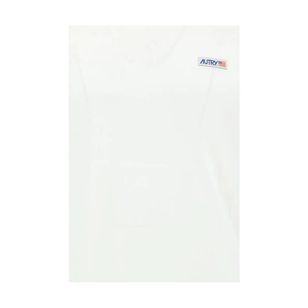 Autry Monogram Ribbed Tee White Heren