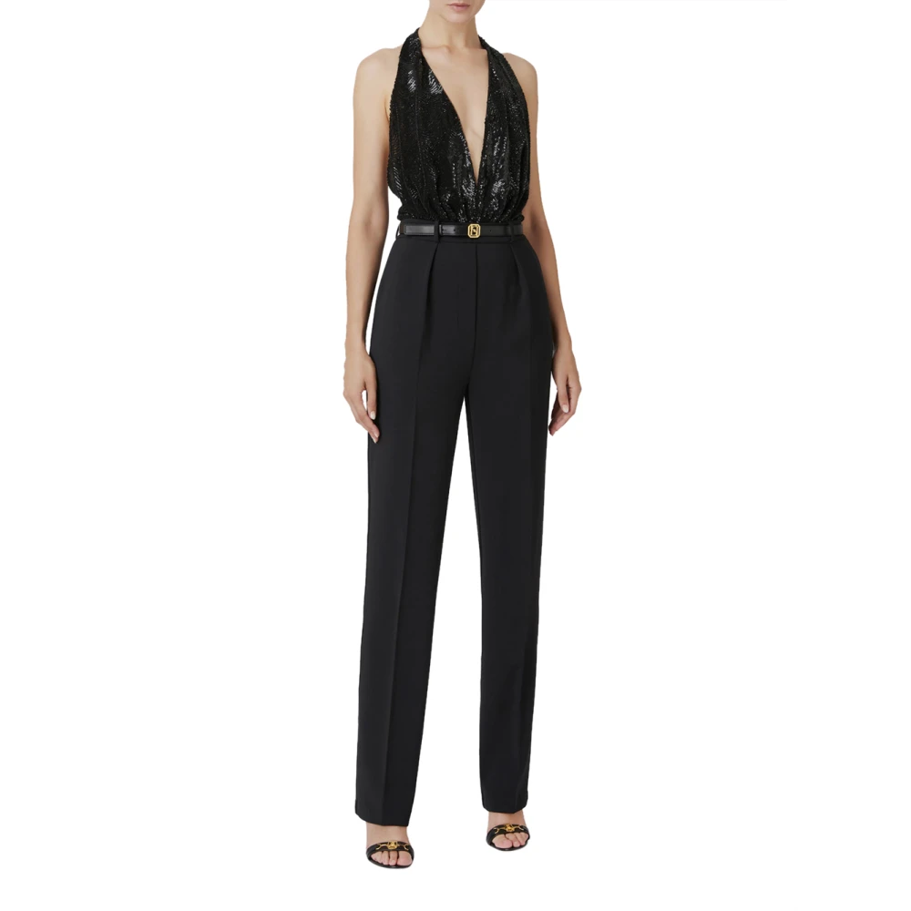 Elisabetta Franchi Zwarte jumpsuit voor vrouwen Black Dames