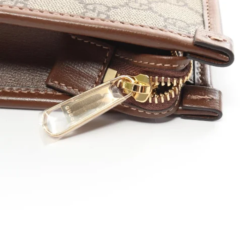 Gucci Vintage Pre-owned Canvas clutches Beige Dames
