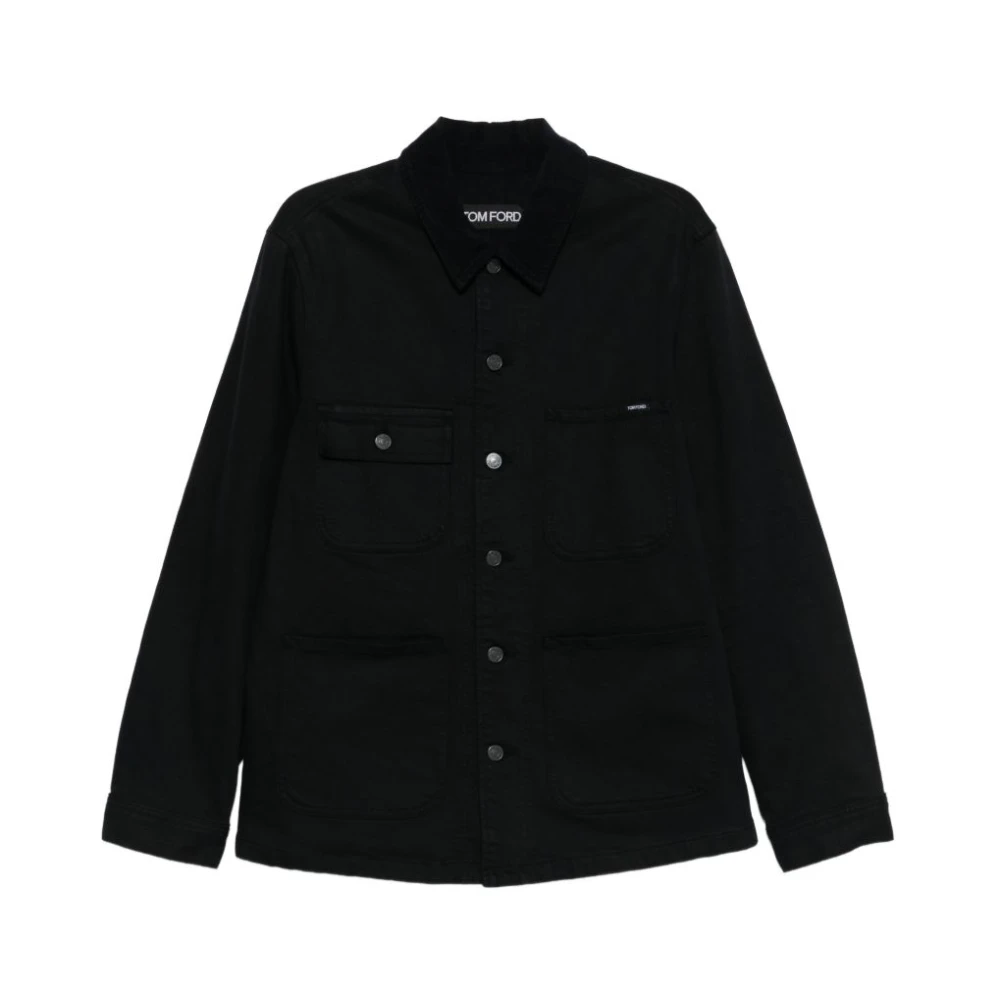 Tom Ford Blue Denim Jackets, Male, Xl, Denim Jacket