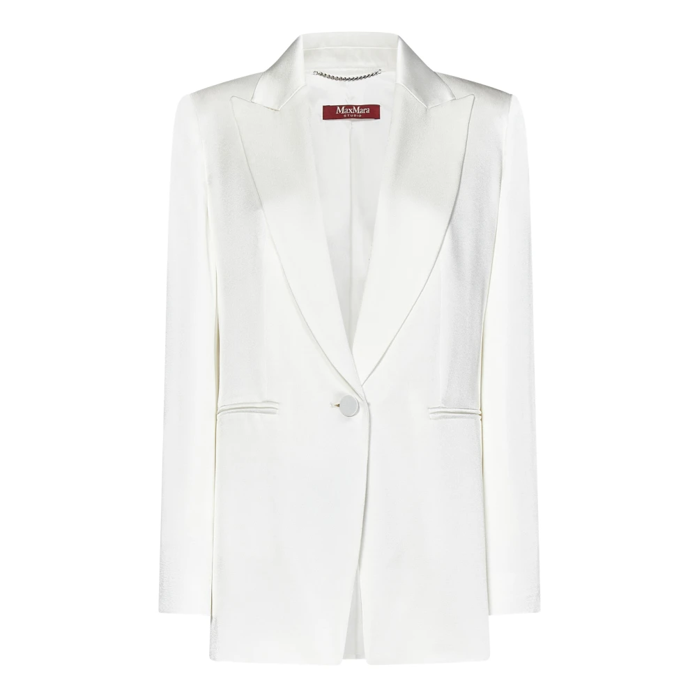 Max Mara Witte Single-Breasted Blazer White Dames