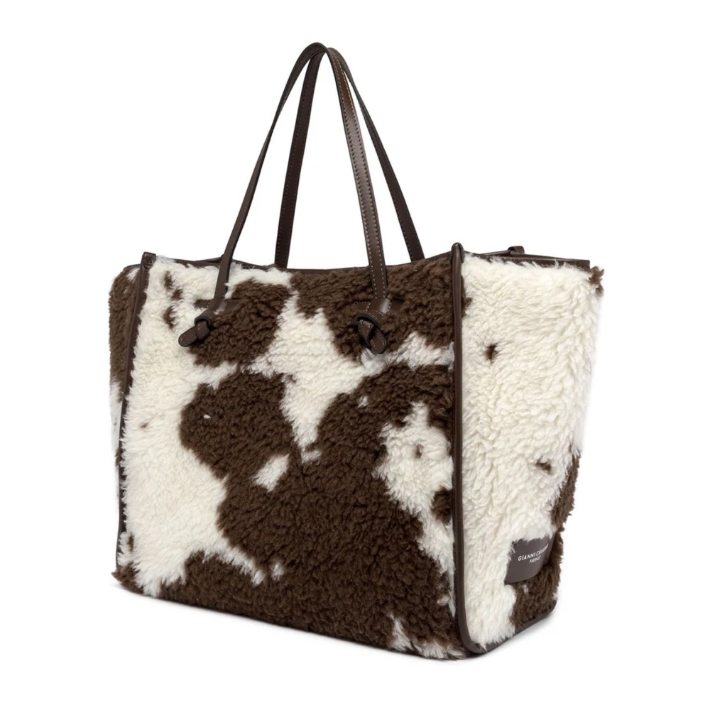 Gianni Chiarini Landelijke Stijl Faux Fur Shopper Multicolor Dames