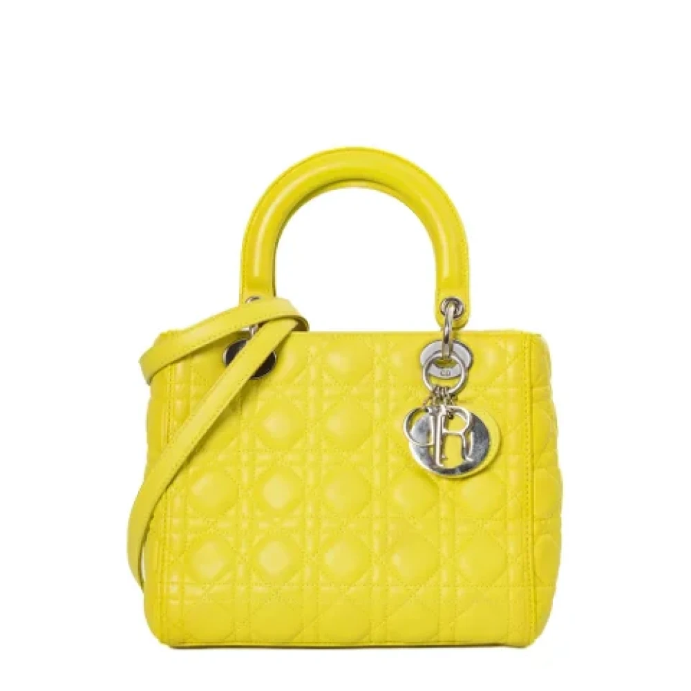 Dior Vintage Pre-owned Leather dior-bags Yellow Dames