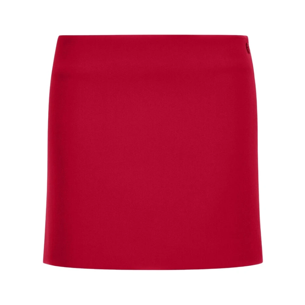 Roberto Cavalli Red Logo Miniskirt High Waist Slim Fit - Female - Short Skirts - L - Skirts