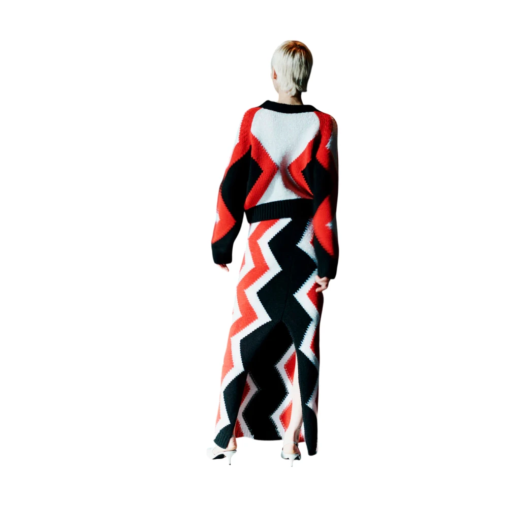 Circus Hotel Geometrisch Driekleurig Inleg Slim Fit Jurk Multicolor Dames