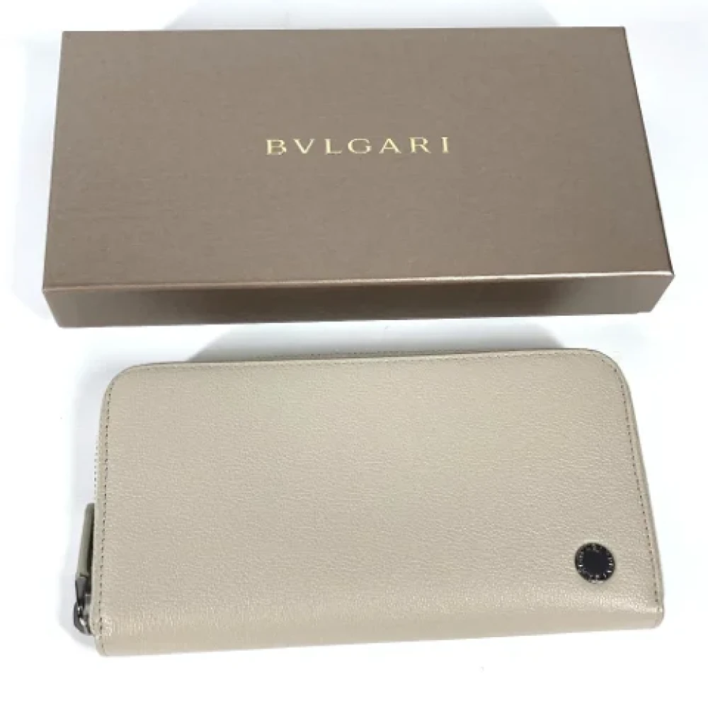 Bvlgari Vintage Pre-owned Leather wallets White Dames