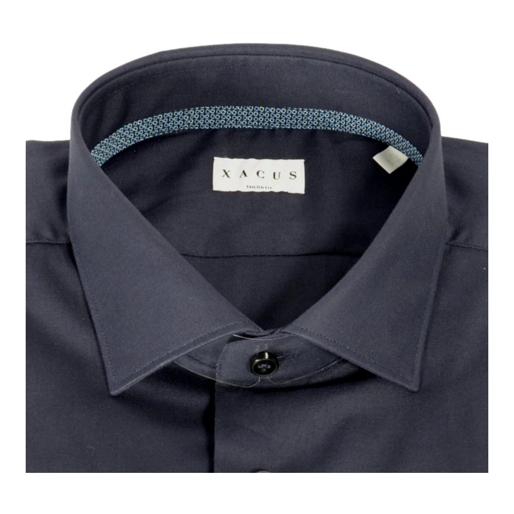 Xacus Heren Frans Kraag Shirt Blauw Blue Heren