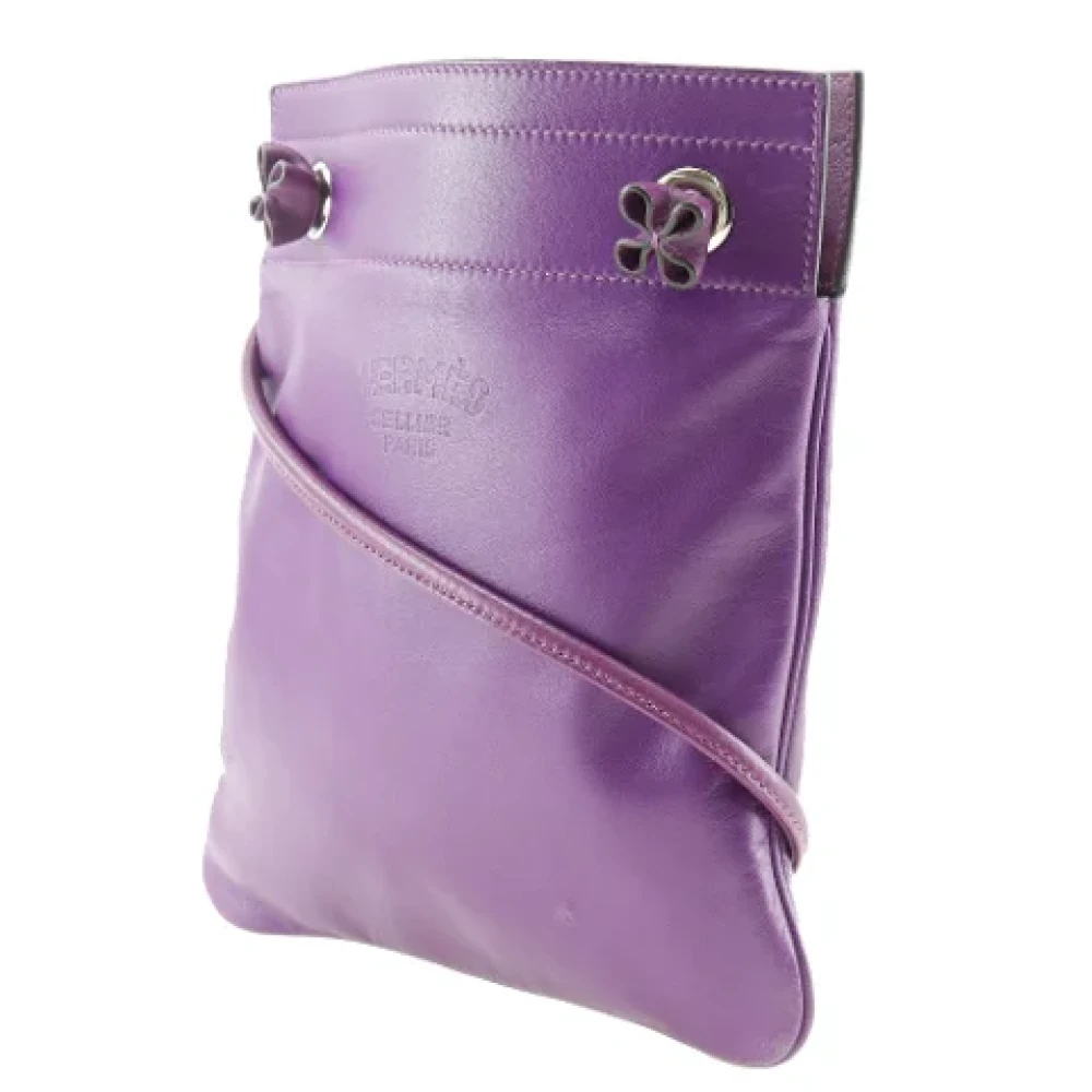 Hermès Vintage Pre-owned Leather crossbody-bags Purple Dames