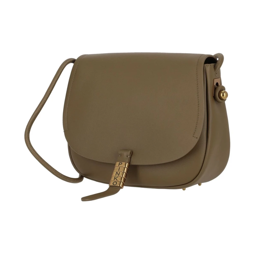 pinko Groene Lederen Crossbody Tas Green Dames