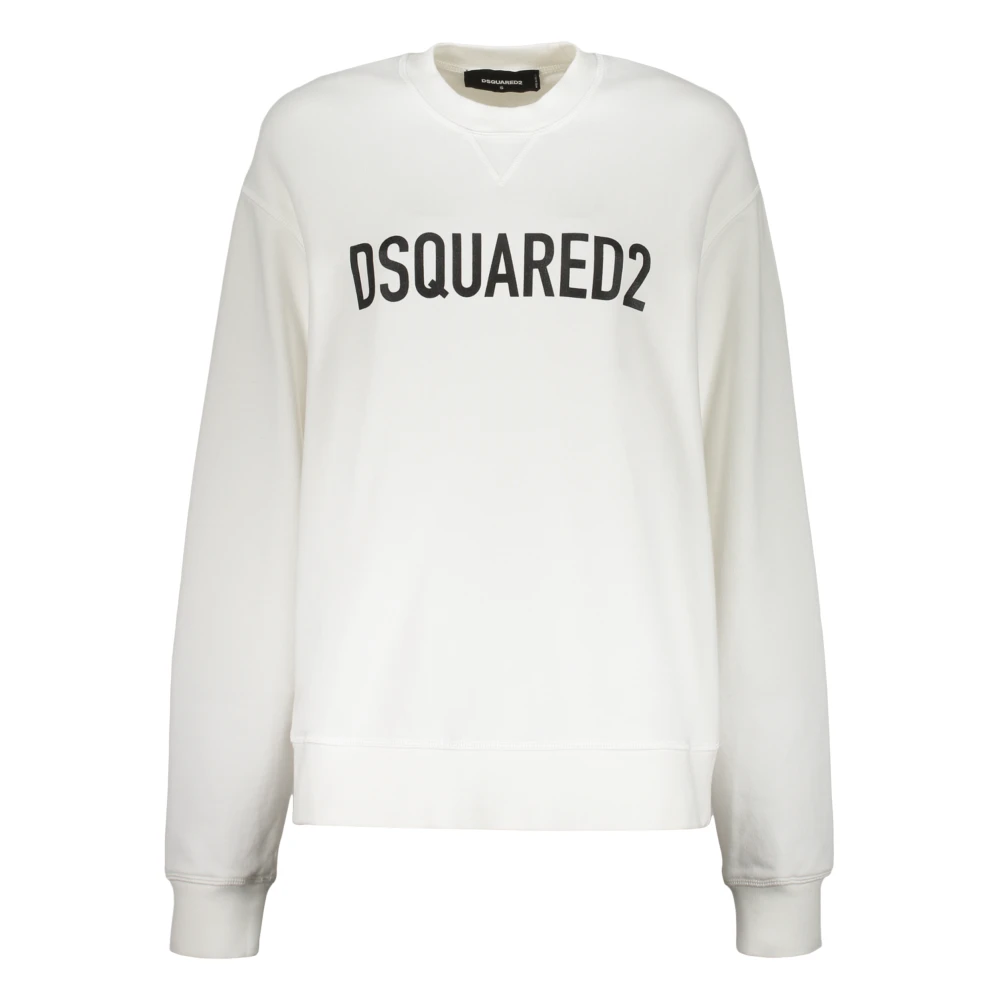 Dsquared2 Katoenen sweatshirt met logodetail White Dames