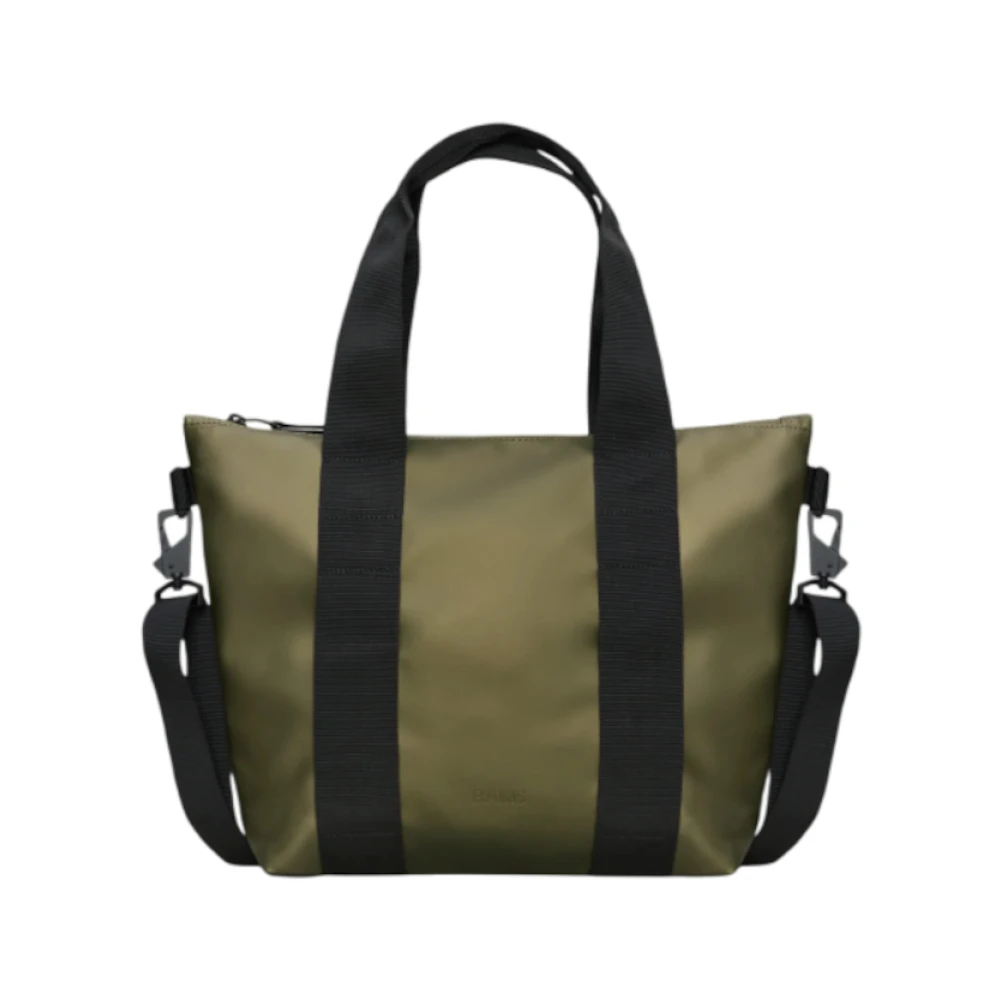 Rains Unisex Green Utility Tote Bag