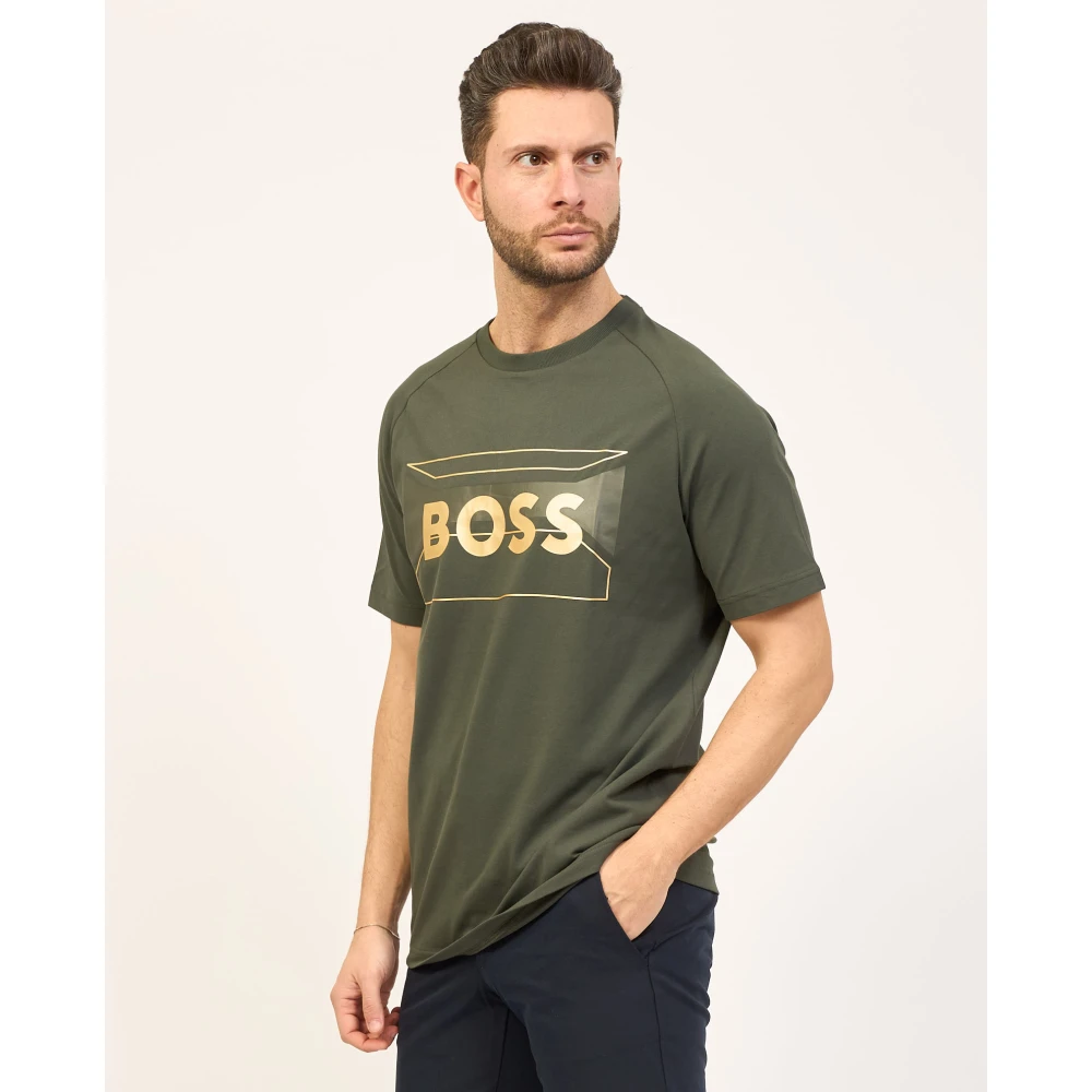 Hugo Boss Casual Groene T-shirt met Logo Green Heren