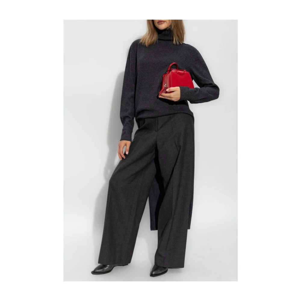 Givenchy Grijze Wollen Broek met Wijde Pijpen Gray Dames