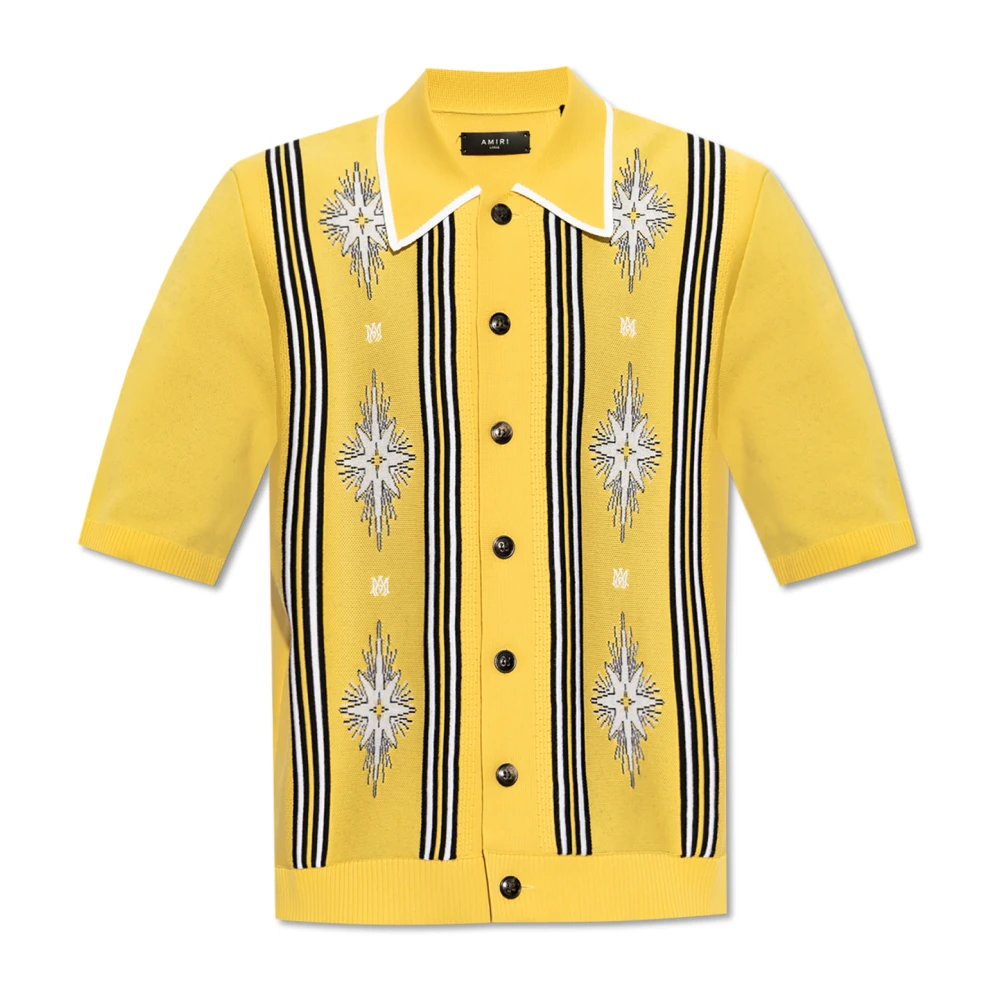 Amiri Kortmouw Cardigan Yellow Heren