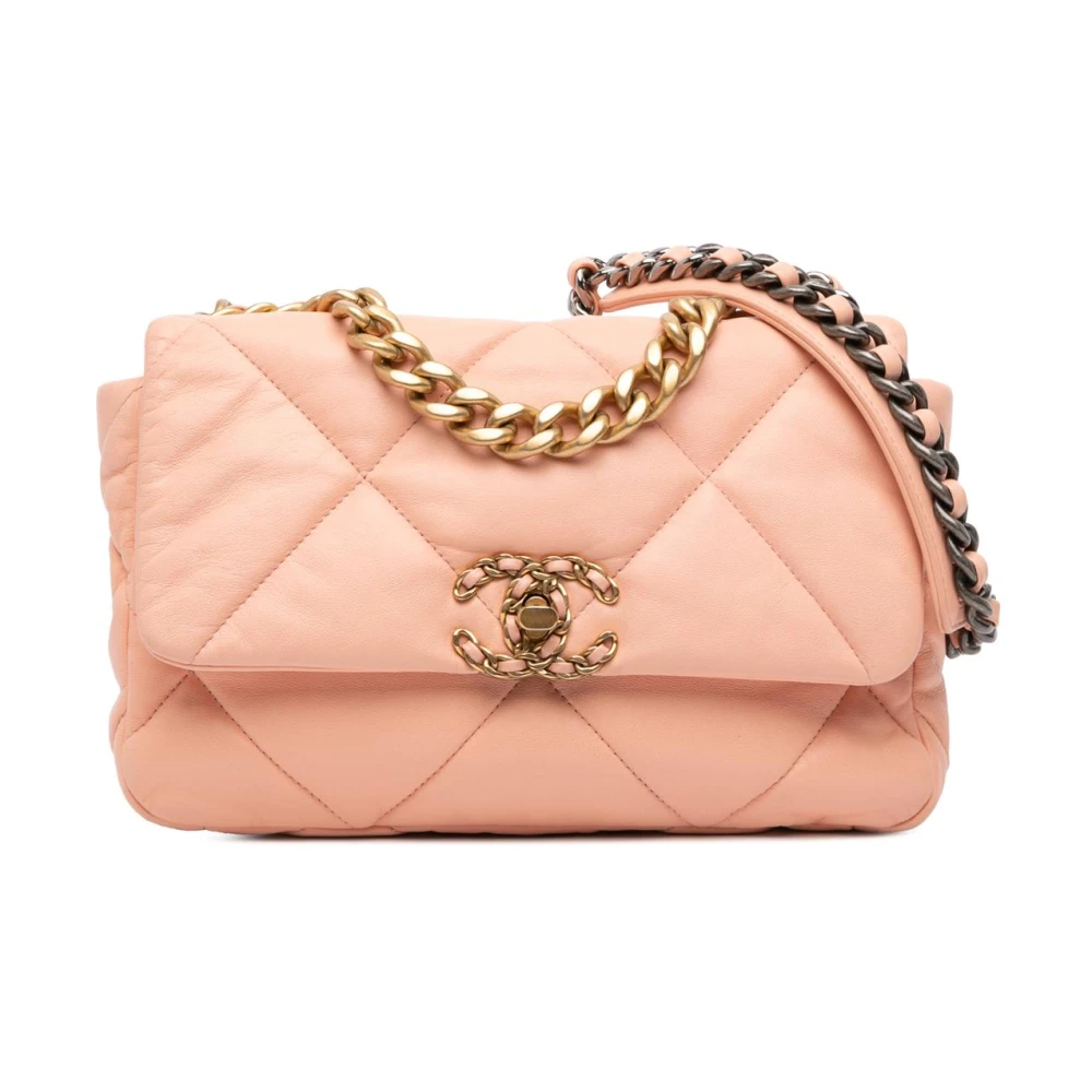Chanel Vintage Women's Pink Vintage Cross Body Bags, One Size, Pre-Owned Chain Detail Shoulder Bag