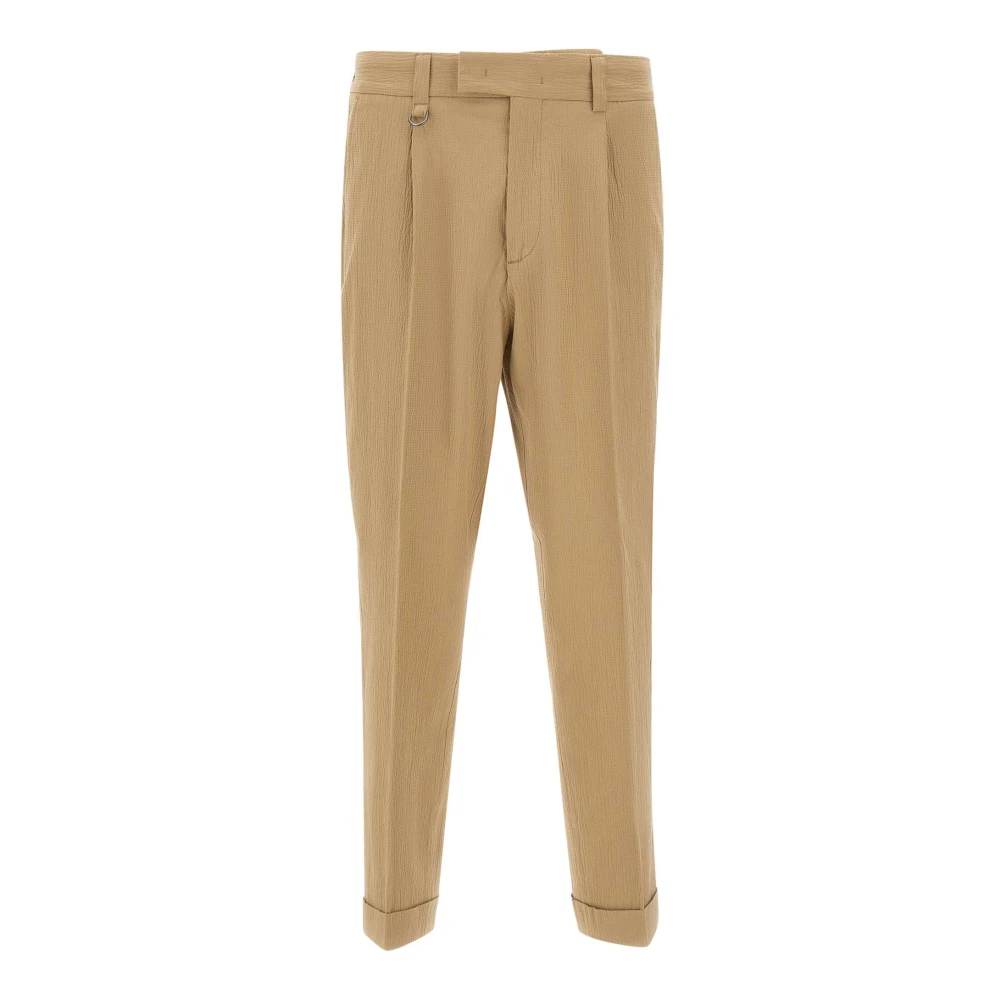 Paolo Pecora Herr Beige Byxor M, Bomull, Skräddade Byxor