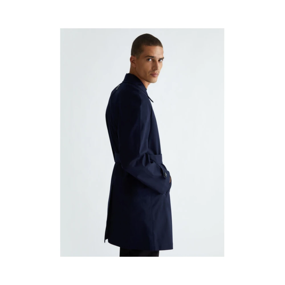Liu Jo Blauwe Trenchcoat voor mannen Blue Heren