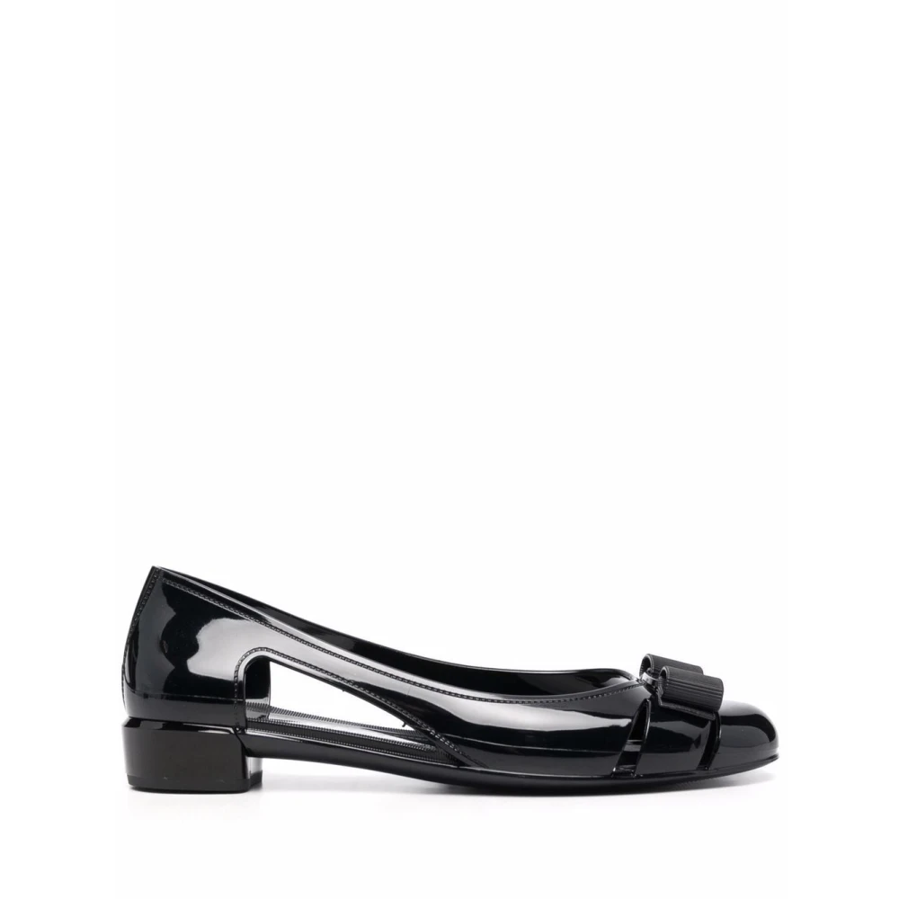 Salvatore Ferragamo Zwarte Vara Bow Jelly Ballerina Black Dames