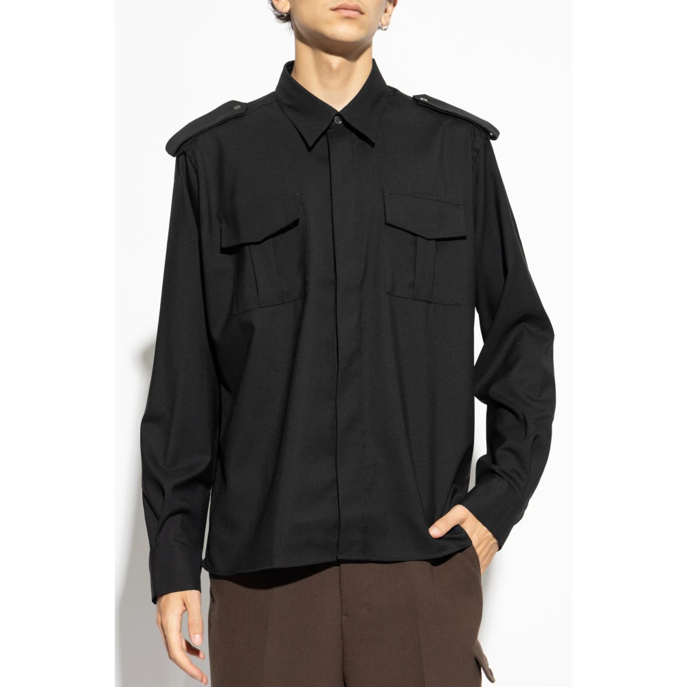 Ami Paris Wollen overhemd Black Heren
