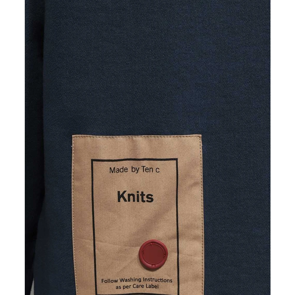 Ten C Katoenen Sweatshirt met Ribboorden Blue Heren
