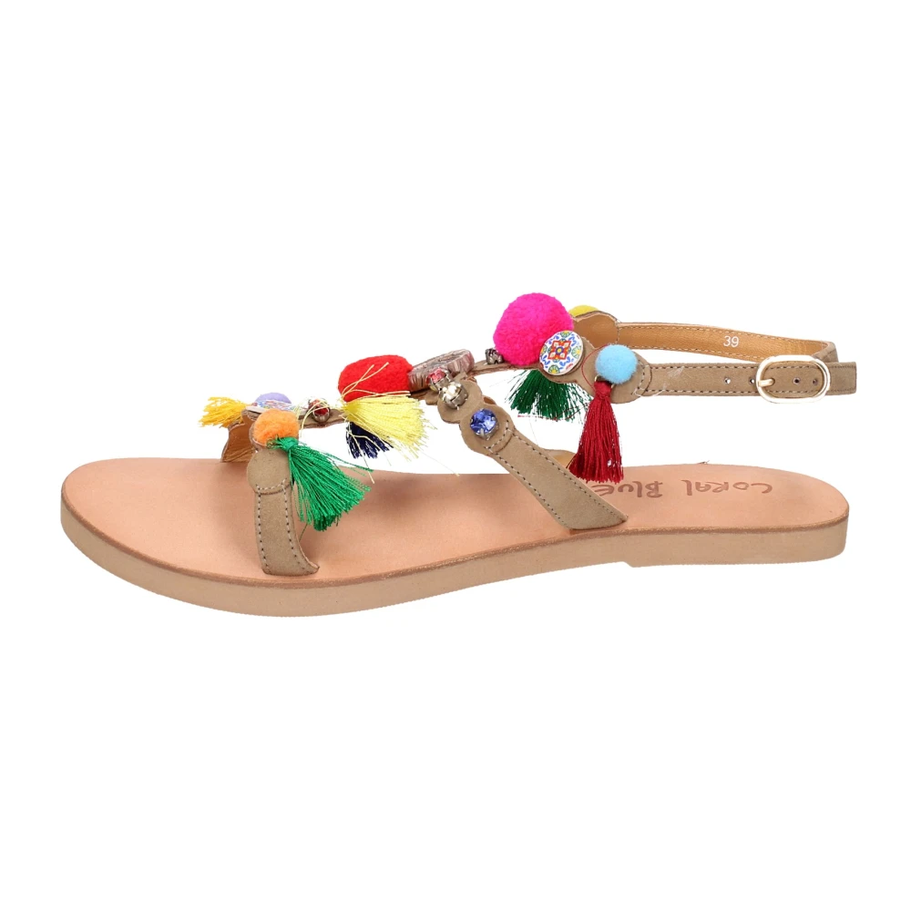 Coral Blue Mujer Multicolor - Sandalias De Gamuza Para - Shoes - 39 Eu- Sandalias De Gamuza Para