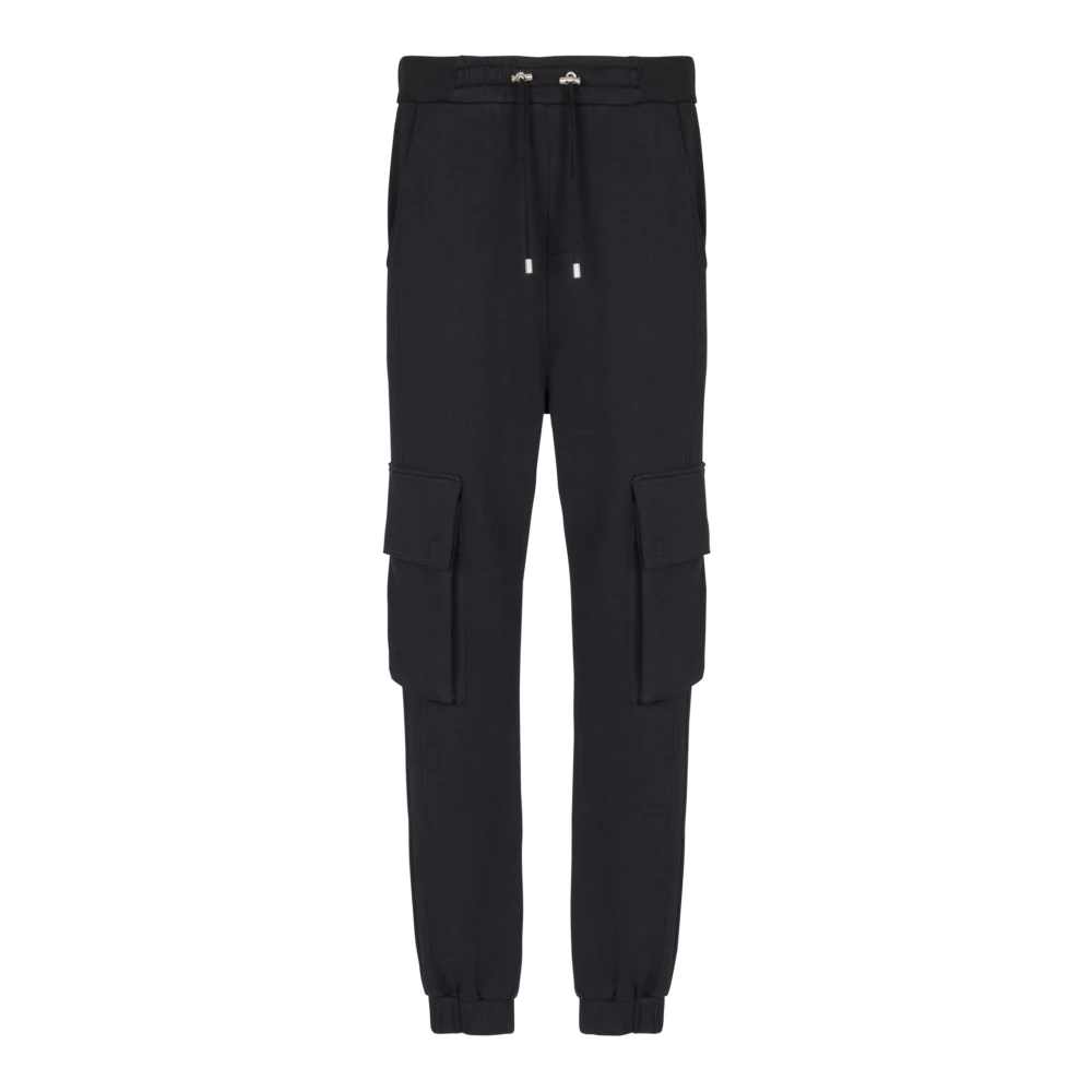 Balmain Cargojoggers med Paris-print Black, Herr