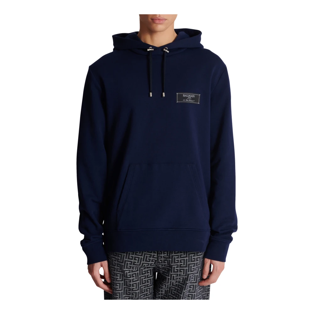 Balmain Hoodie Blue Heren