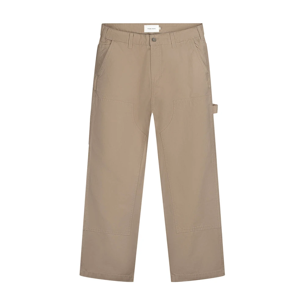 Pure Path Werkkleding Straight Fit Chino Broek Beige Heren