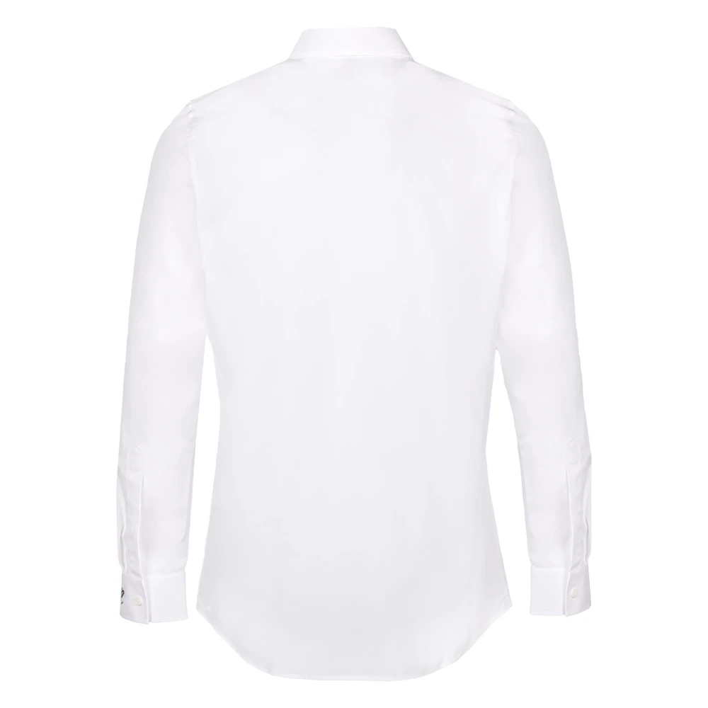 Moschino Logo-Geborduurd Poplin Overhemd White Heren