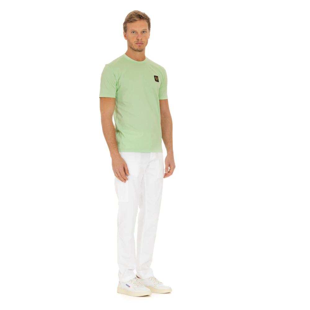 Belstaff Groene T-shirts en Polo`s Fondo Dritto Green Heren
