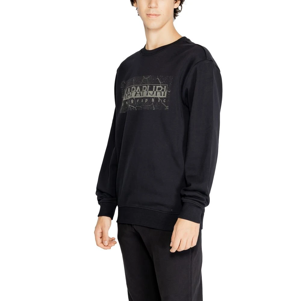 Napapijri Zwarte Katoenen Sweatshirt Herfst Winter Collectie Black Heren