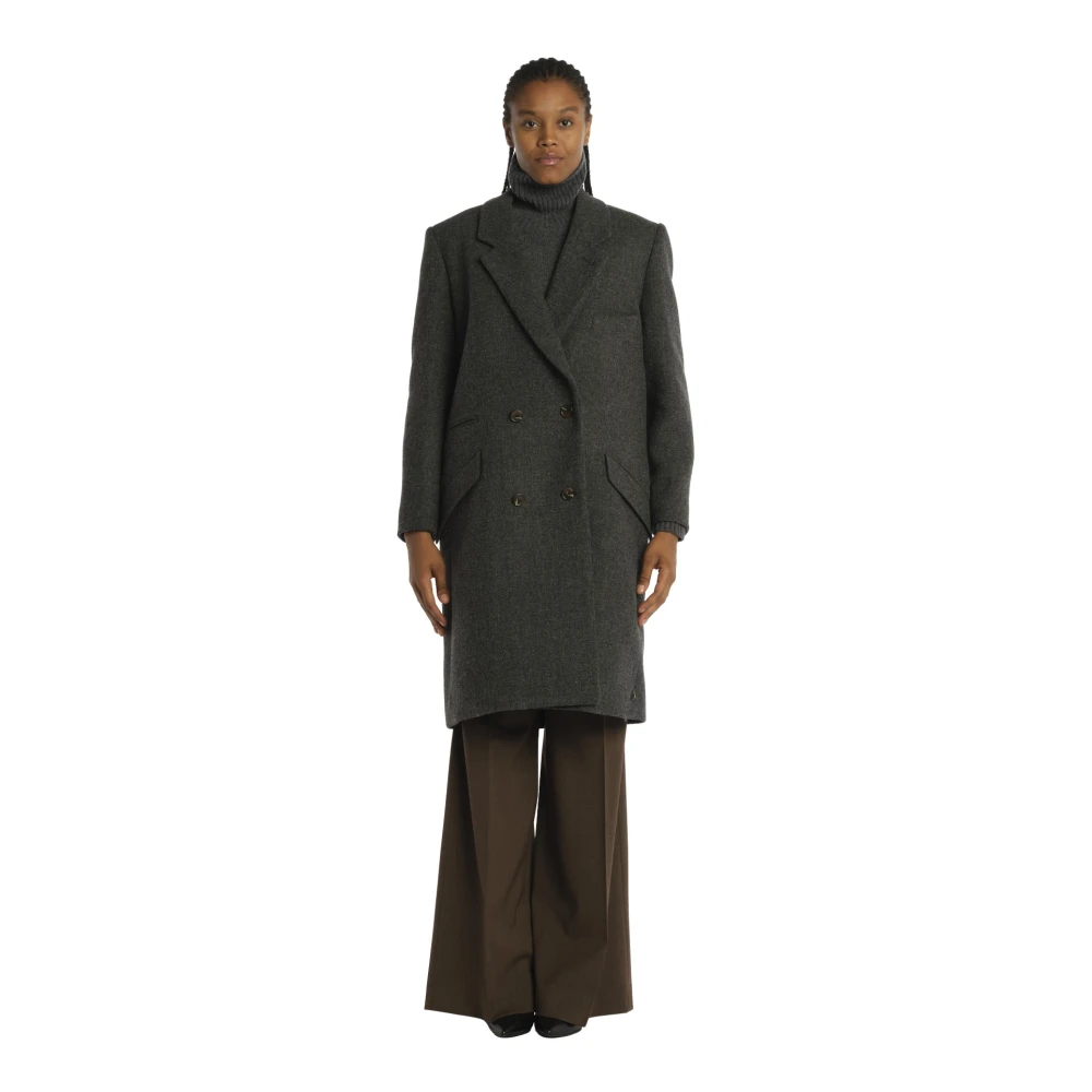 Soeur Grijze Double Breasted Wollen Jas Gray Dames