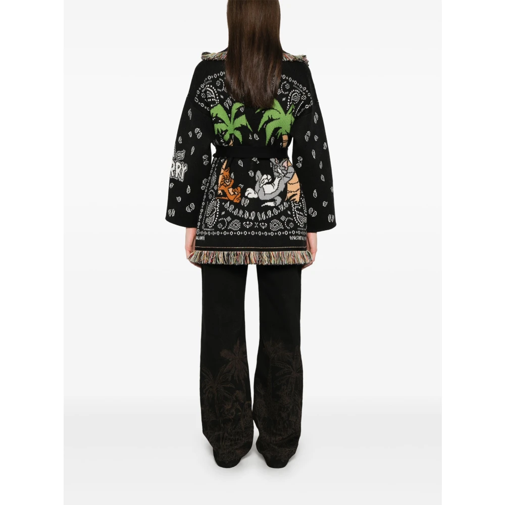 Alanui Zwart Multi Cardigan Sweater Black Dames