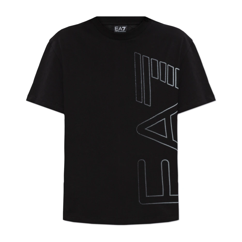 Emporio Armani EA7 T-shirt met print Black Dames