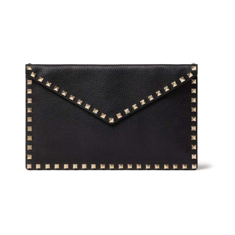 Valentino Garavani Black Clutches, Female, One Size, Rockstud Clutch