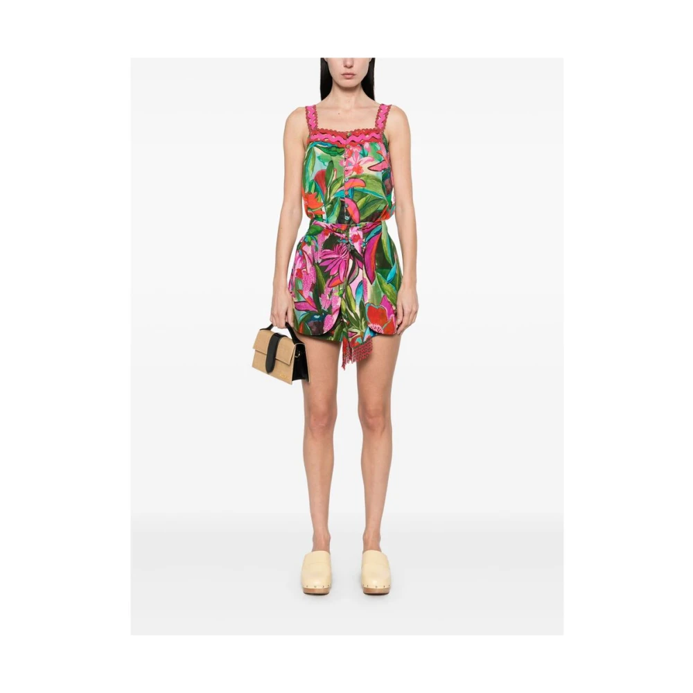 Farm Rio Bloemenprint Knoopblouse Multicolor Dames