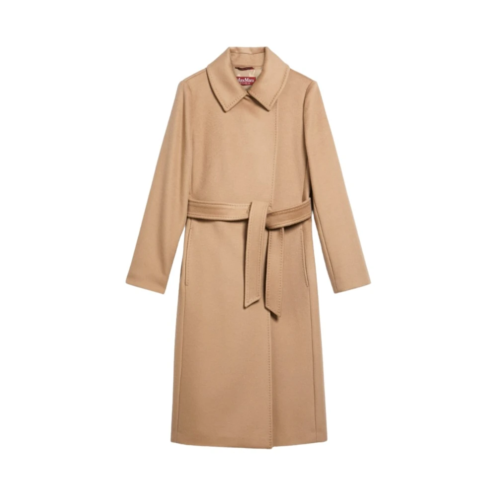 Max Mara Brown Coats Camel - Female - Belted Coats - 2XS - Coats