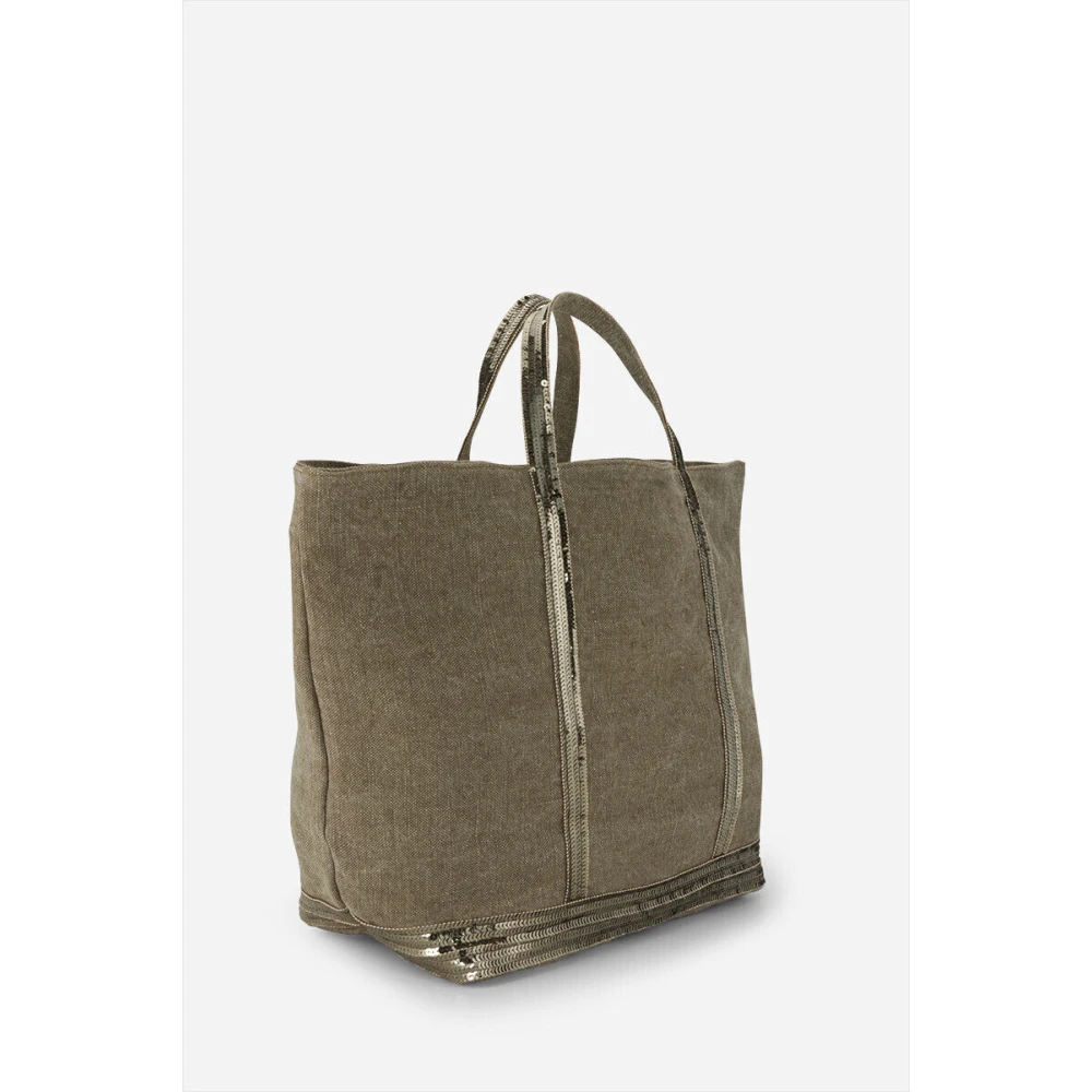 Vanessa Bruno Khaki Shopper Tas met Leren Voering Green Dames