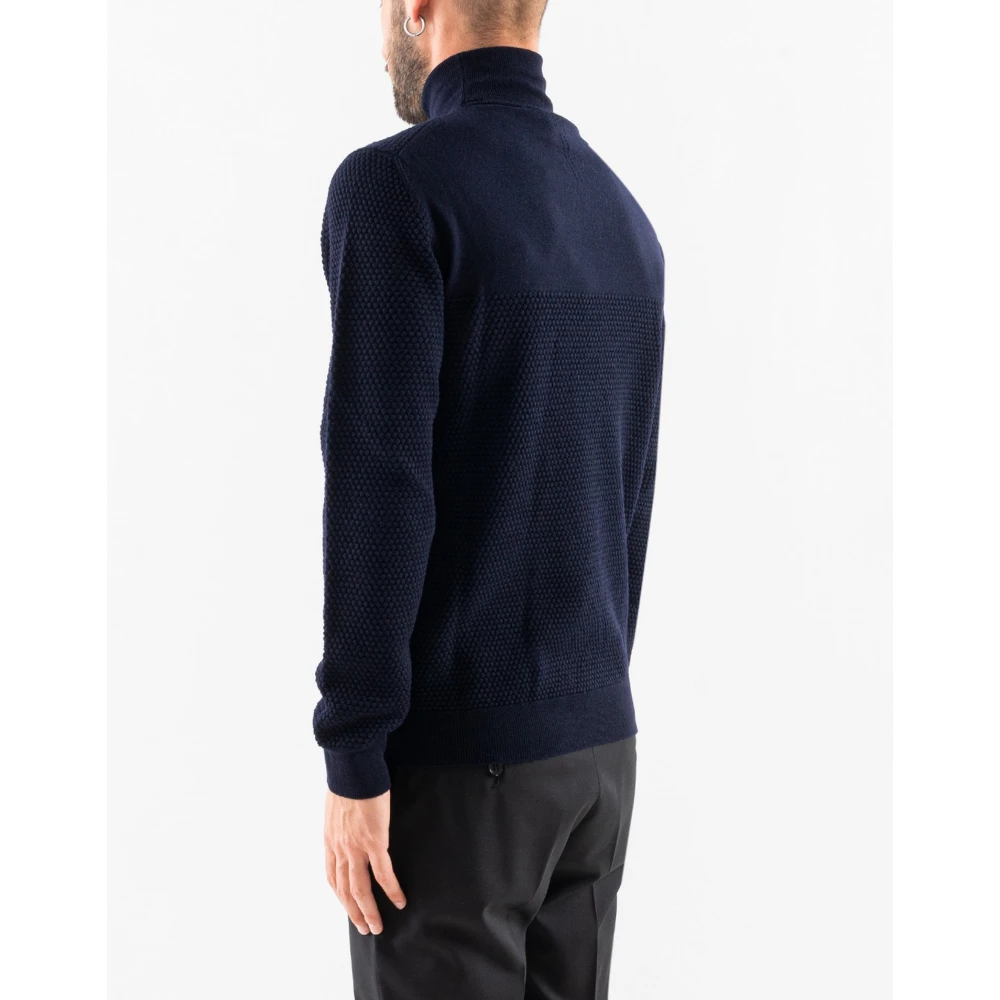 Corsinelabedoli Turtleneck Jumpers in Marino Wol Blue Heren