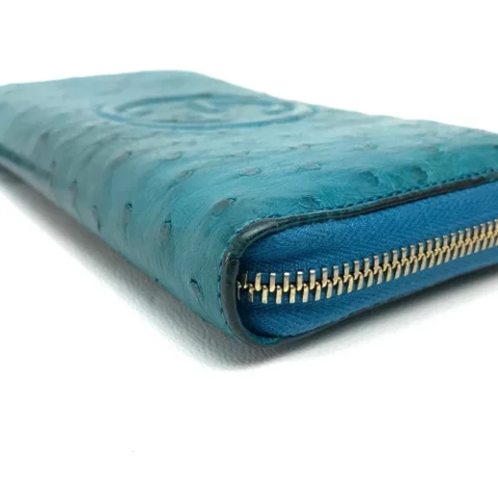 Gucci Vintage Pre-owned Leather wallets Blue Dames