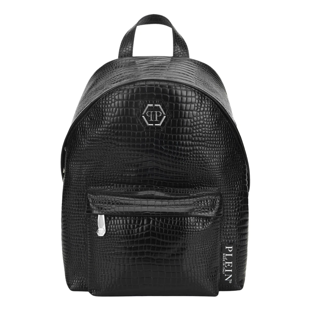 Philipp Plein Herr Svart Väskor One Size, Bomull, Leather Backpack Cocco