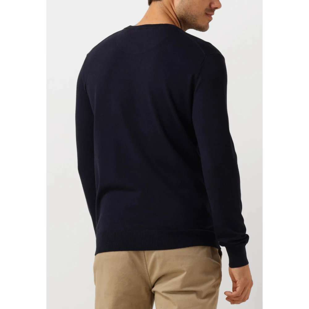 Scotch & Soda Navy Viscose Crewneck Pullover Sweater Blue Heren
