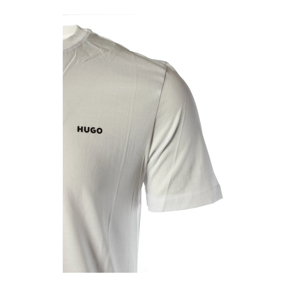 Hugo Boss Heren Wit Katoenen T-shirt Dero222 White Heren