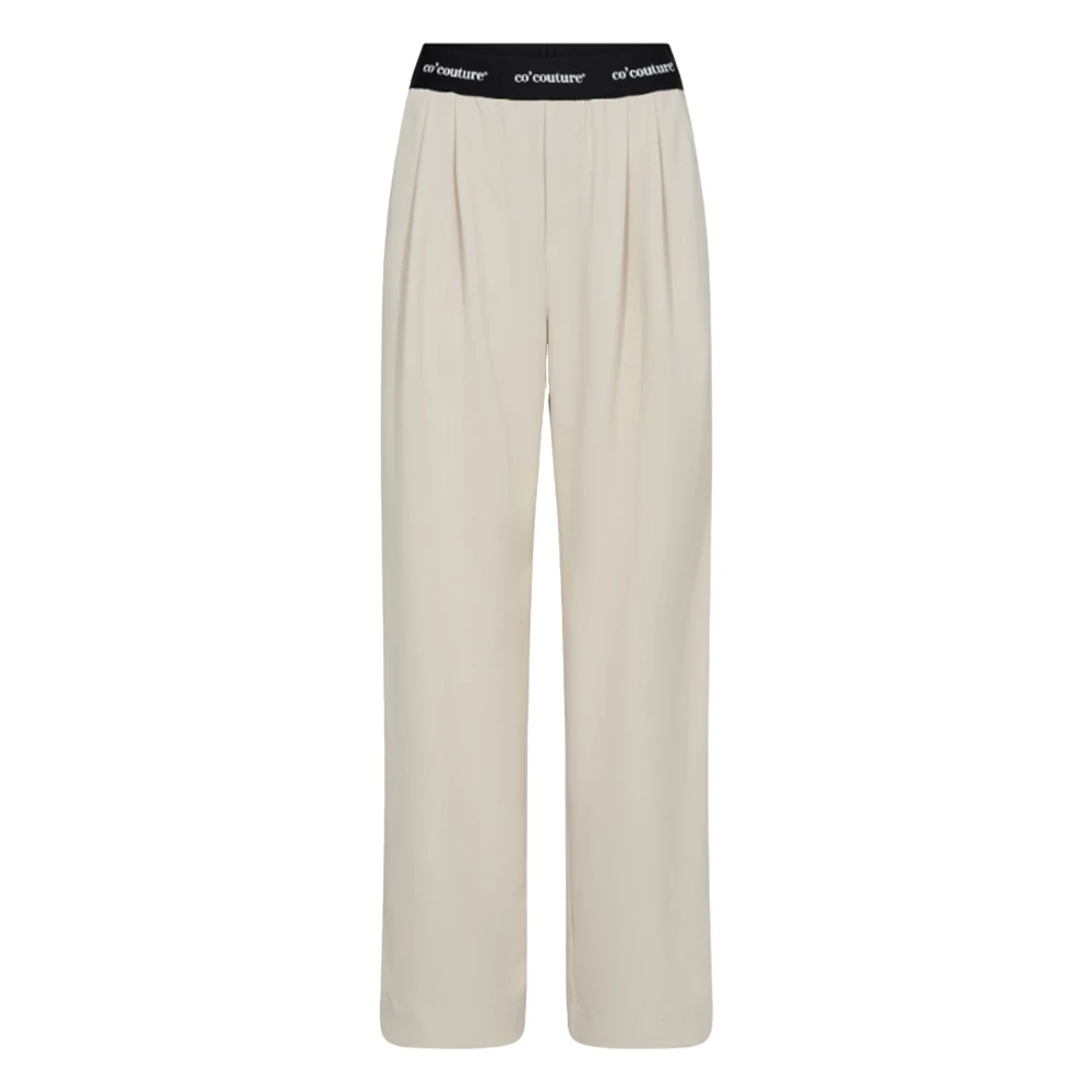Co'couture Women's Beige Aminacc Ecru Trousers - Wide Trousers - M - Trousers