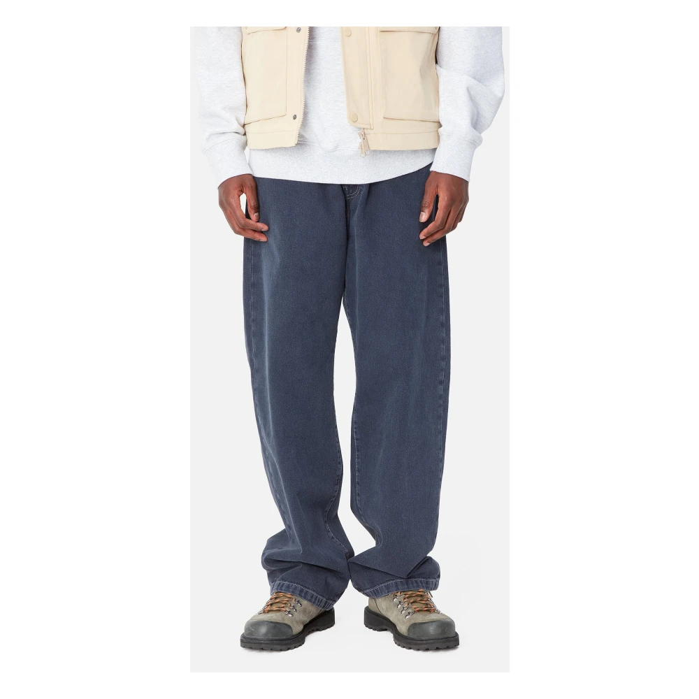 Carhartt WIP Denim Landon Pant met Abrasieve Wassing Blue Heren