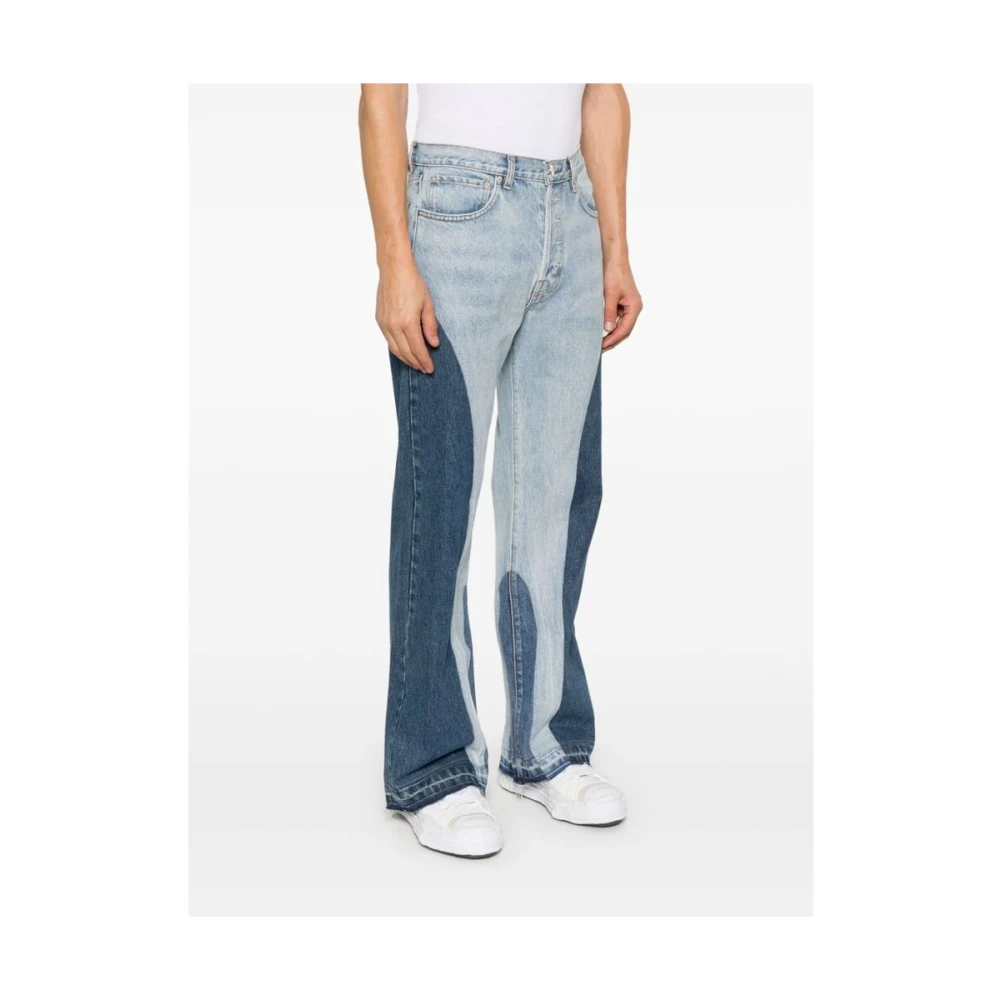 Gallery Dept. Blauwe Katoenen Flared Logo Jeans Blue Heren