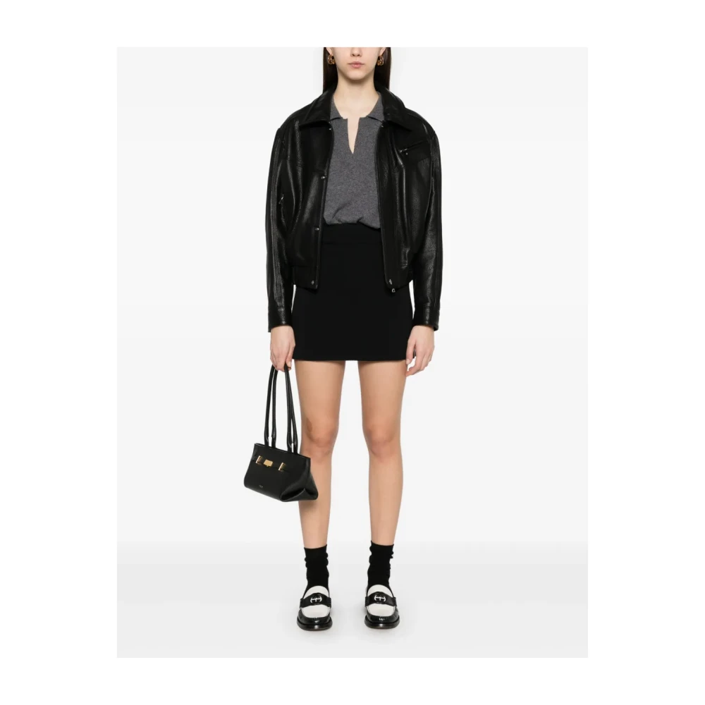 Autry Zwarte technische stoffen rok met logo Black Dames